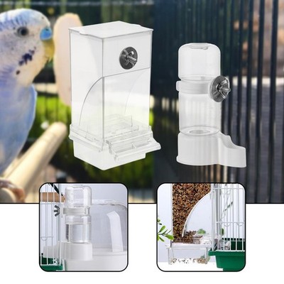 Bird Feeders and Waterer Clear Cage Accessory Watching Parrot Feeder