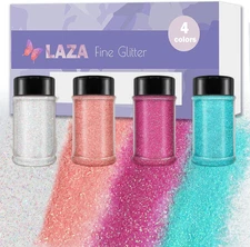 Iridescent Ultra Fine Glitter Powder, 4 Colors 320ml Craft Glitter Sequins, PET 
