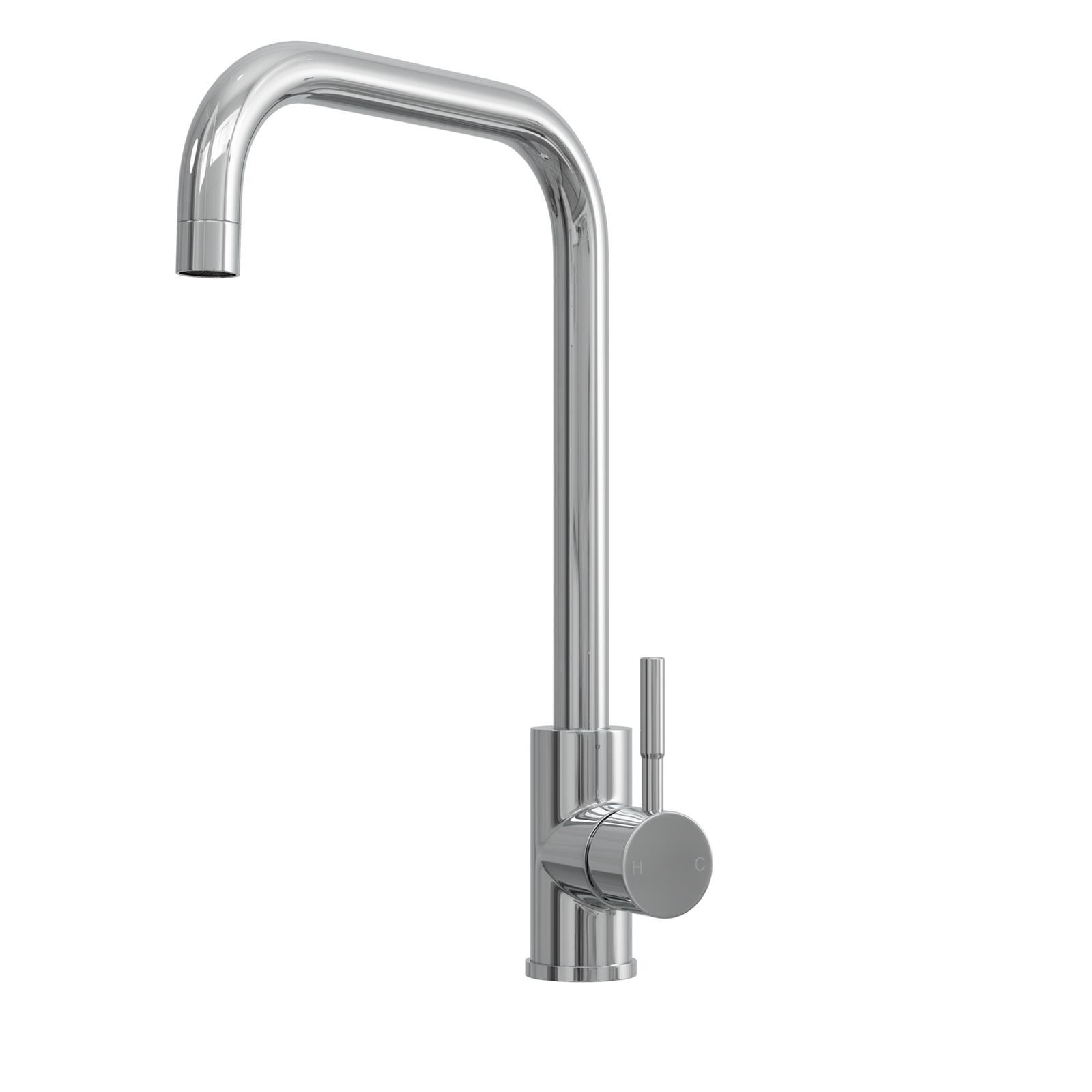 Liquida VT67CH Chrome Single Lever Square Neck Swivel Spout Kitchen Mixer Tap
