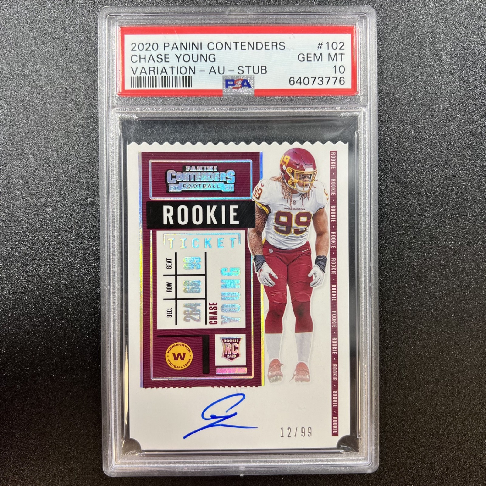 Chase Young Panini Contenders #102 Autograph-Stub