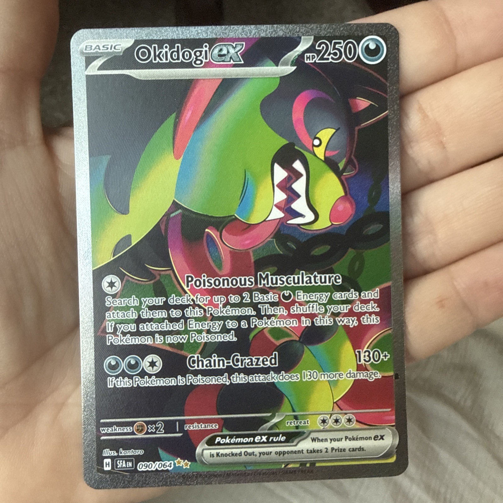 Pokémon Okidogi EX Full Art Special Illustration Rare 090/064 HP250 Holo English