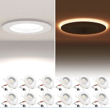 12 Pack 5/6 Inch LED Can Lights with Night Light, Metal 5CCT Retrofit
