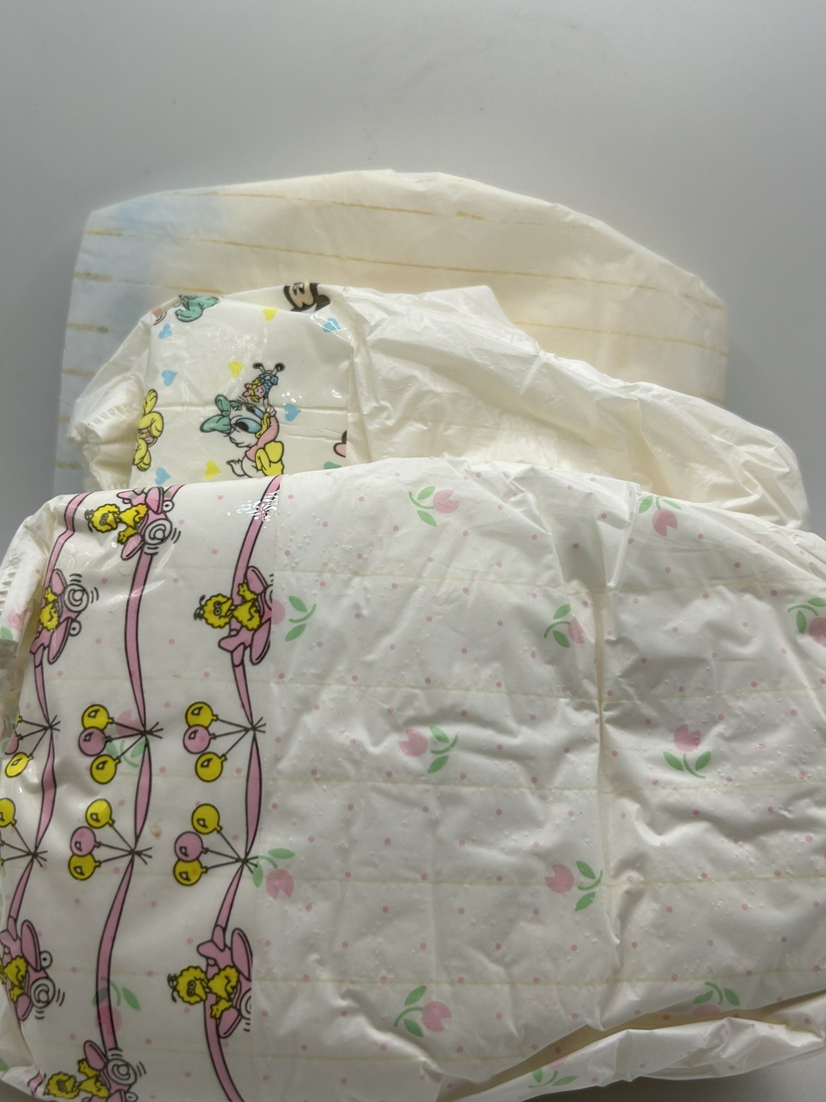 Vintage 1980s Baby Doll Luvs/Pampers Diapers Muppets & Disney Lot Of 3 NOS