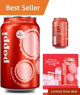 Refreshing Classic Cola Prebiotic Soda in 12 Fl Oz Can - Guilt-Free Indulgence