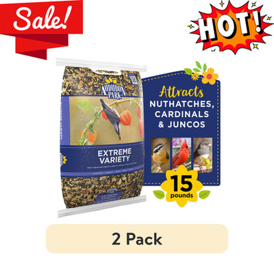 2 Pack Audubon Park Extreme Variety Wild Bird Food Dry Seed Mix 15 lbs Bag New