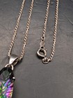 🔥 STERLING SILVER BRIGHT HUGE MYSTIC RAINBOW TOPAZ PENDANT 925 CHAIN SIGNED 🔥 — photo 10