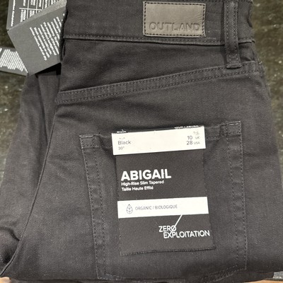 Outland Denim Women s 28/30 Length Black Msrp $200.00. Only $29.00!