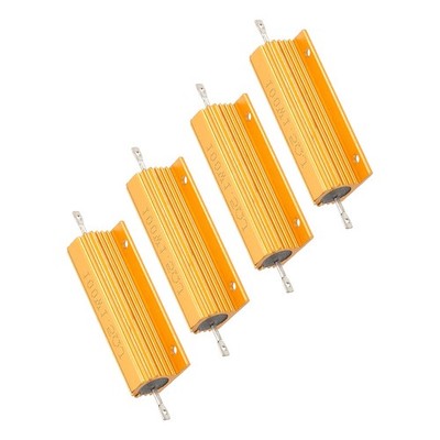4Pcs 100W 1.5 Ohm Aluminum Shell Resistor Golden Housing Resistor for Electrical