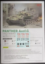 Rye Field Model 1/35th Scale Panther G - Decals from Kit No. 5018