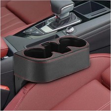 Car Cup Holder Leather Front Console Gap Filler Organizer Universal Cup Holder