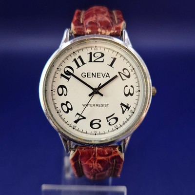 Klassische Geneva Herren Uhr   Zeitloses Design mit Lederarmband