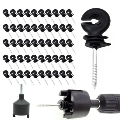 120 Pcs Electric Fence Insulator Screw-in Insulator Fence Ring Post Wood Post...