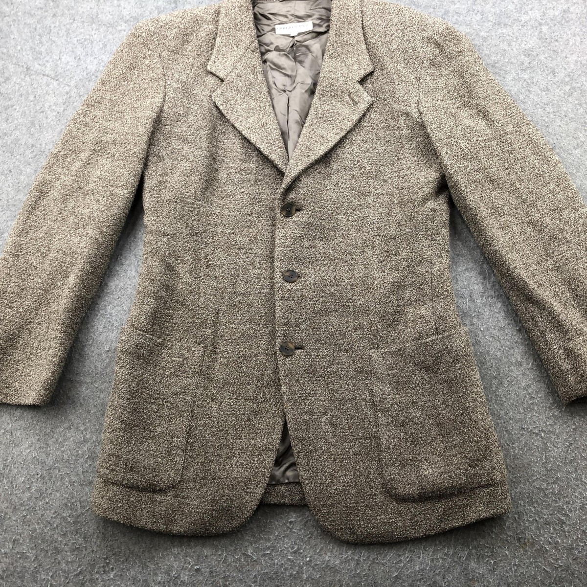 Giorgio Armani Le Collezioni Blazer Womens 38 Brown Tweed 3-Button