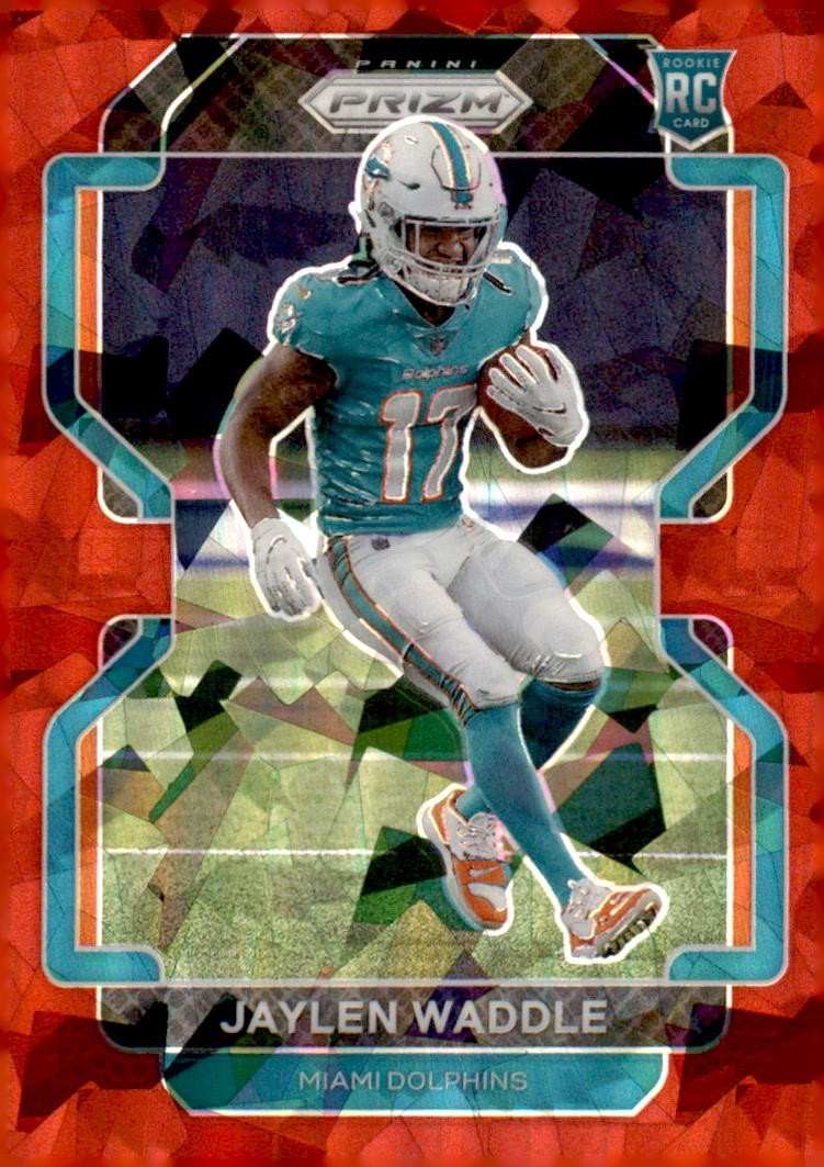 2021 Panini Prizm - Rookie Jaylen Waddle #338 Red Ice Prizm (RC)