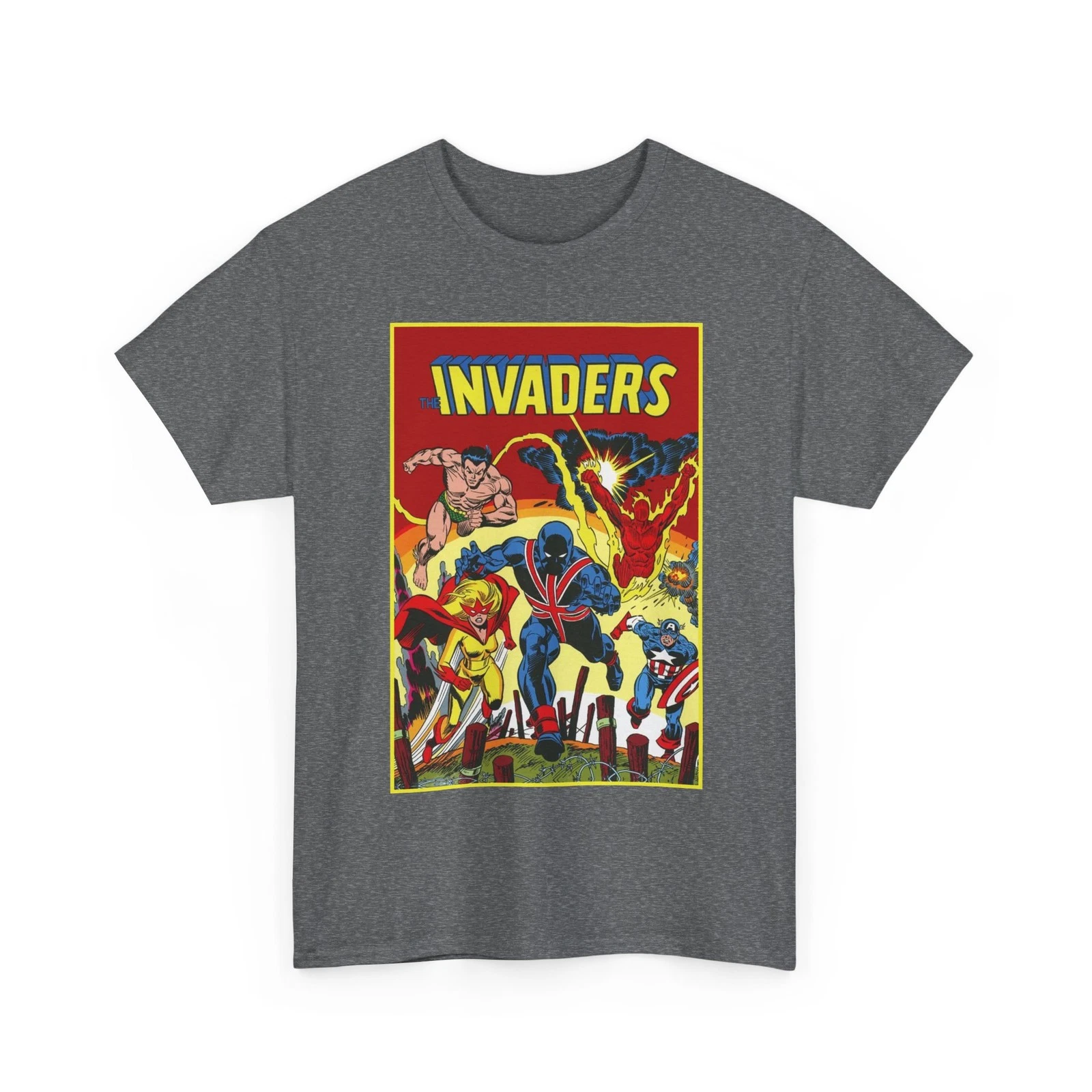 Invaders T-Shirt - Captain America, Human Torch, Namor, Spitfire - Marvel Comics