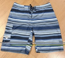 Columbia PFG Men's Blue Stripes Shorts Swim Trunks Size 34 EUC