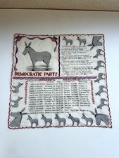 Vintage Rare 1964 Democratic Party "Presidents" Commemorative Handkerchief LBJ