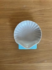 Pretty Vintage Poole Pottery Sky Blue/ Dove Grey C104 Scallop Shell 23 cm