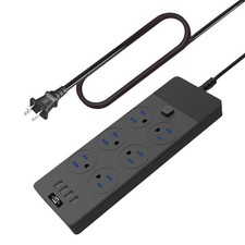 3 Prong to 2 Prong Outlet Adapter, 6 Wide Spaced AC Outlets with 4 USB A Port...