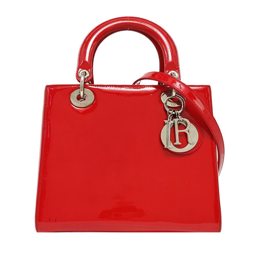 【Authentic】 DIOR Lady Dior Red Patent leather Handbags (DDP)