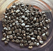 Beads 200 Hematite Stone Chips Metallic Gleam for Crafting or Jewelry Making