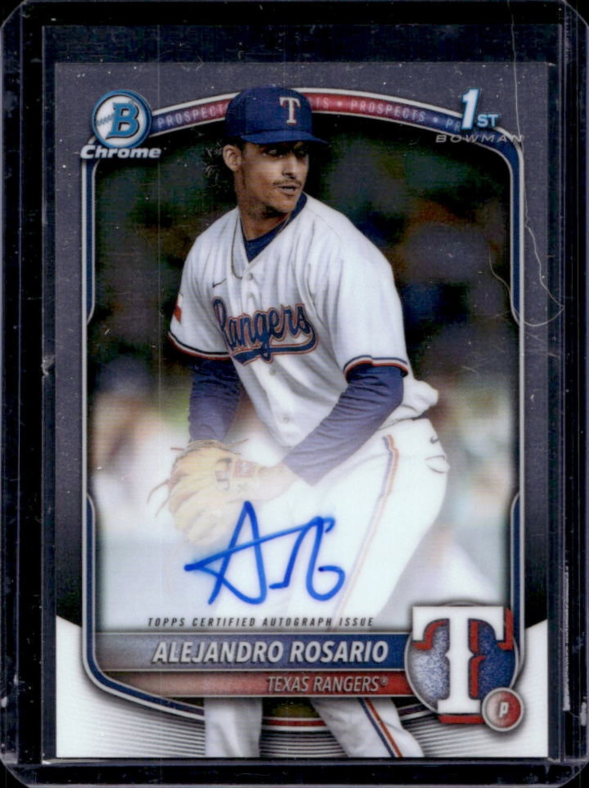 2025 Bowman Chrome Alejandro Rosario Prospect Auto #CPA-ARO Rangers