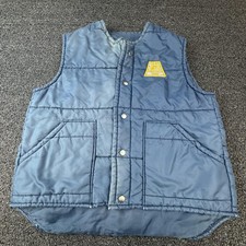Vtg Big Smith Vest Golden Acre Mens One Size Blue Quilted Insulated Padded 60s