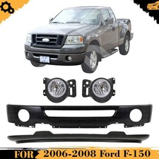 Front Bumper Face Bar Primed Fog Lights Assembly Kit For 2006-2008 Ford F-150