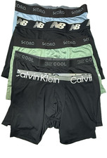 5Piece Mixed Lot Performance Microfiber Boxer Briefs Men's Medium 4"  3" inseam