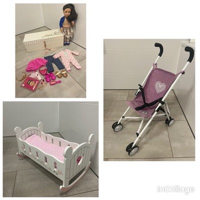 Our Generation Puppe mit Bett, Puppenwagen und Zubehör