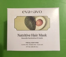 Eva + Avo Nutritive Hair Mask w/ Avocado Oil Paraben Free 8 fl oz NEW