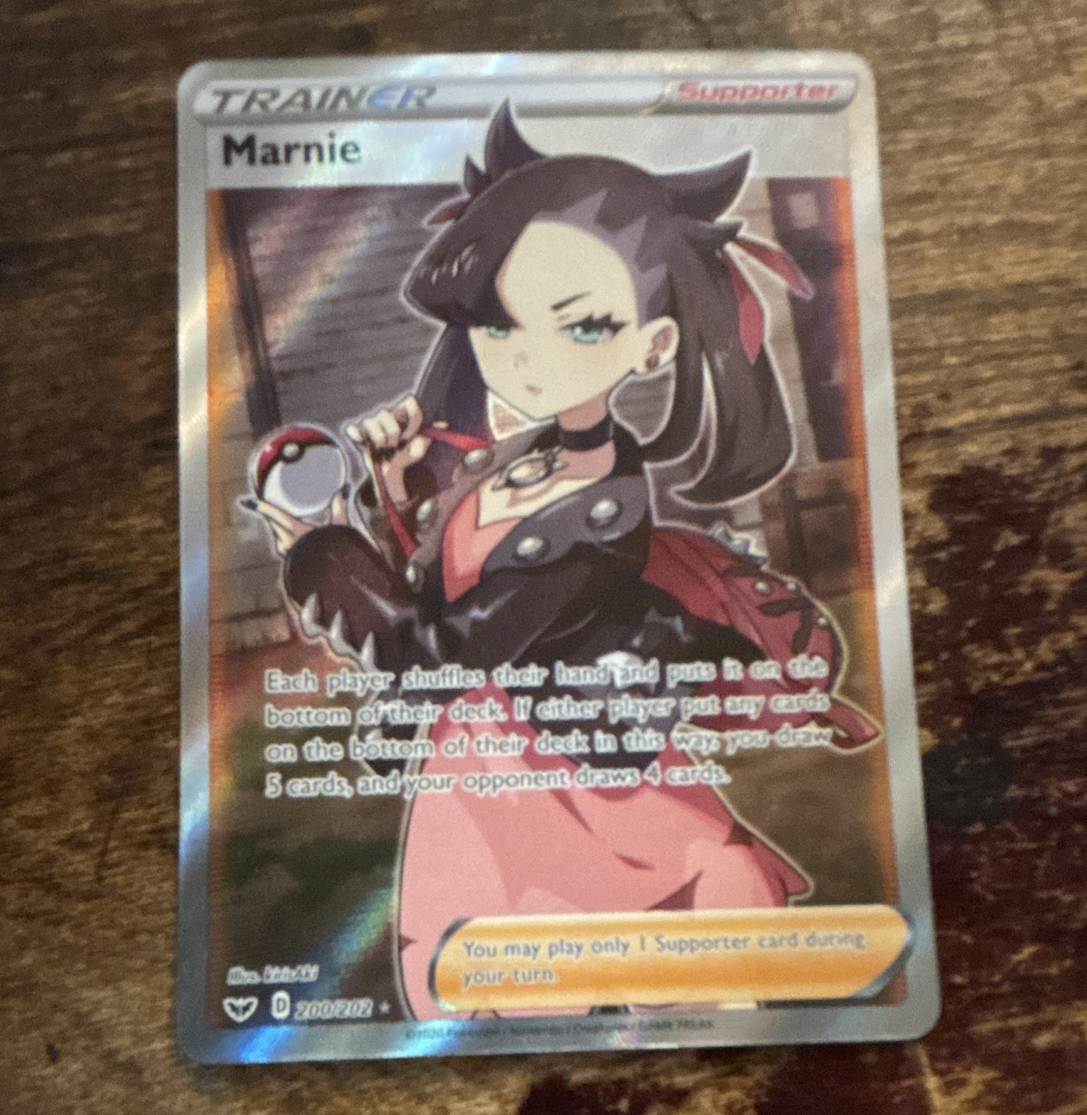 Pokemon Company Marnie 200/202 Sword & Shield Ultra Rare Full Art Holo ENG