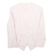 J. BRAUN Womens Cream Button Jacket UK 8 Viscose Blend Classic Tailored