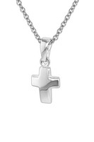 Trendor Schmuck Silber Kinder-Halskette Mit Kreuz-AnhäNger 35787