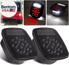 2Pcs Smoked Universal Rear Square Combination 39 LED Signal Tail Lights W/Licens