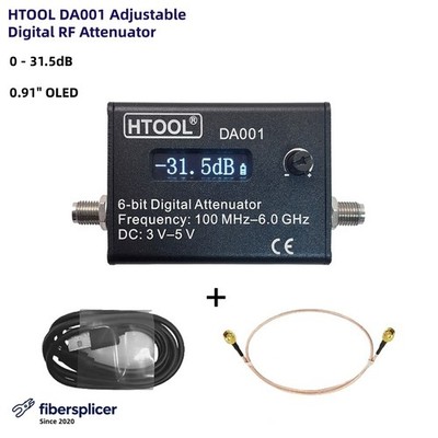 HTOOL DA001 Adjustable Digital RF Attenuator Module 0-31.5dB DC-6GHz 0.91'' OLED