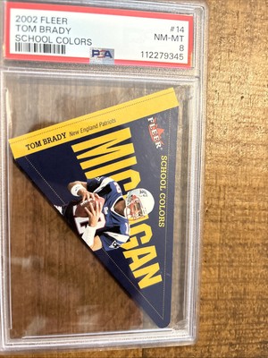 2002 FLEER TOM BRADY SCHOOL COLORS DIE CUT /750 RARE