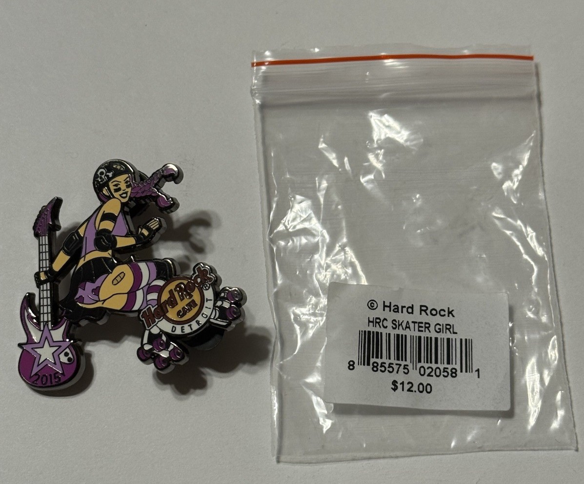 Hard Rock Cafe pin Detroit Sexy Skater girl 2015 Roller Derby Limited Ed /250