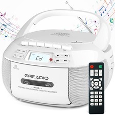 Greadio CD Player Boombox Cassette Player Combo with Bluetooth,AM/FM Radio,St...