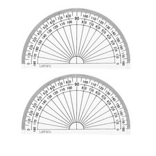 2 PCS Plastic Protractor 4 Inch Student Math Clear Protractors