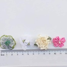 Mix Bulk 100pcs Ribbon Flowers Bows Craft Wedding Ornament Appliques MIX100PCS 