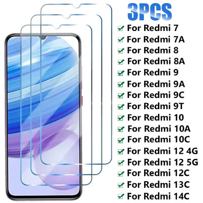 3PCS HD Tempered Glass for Xiaomi Redmi 7 8 9 10 7A 8A 9A 9T 9C 10A 10C Screen P