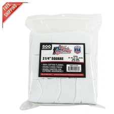 Pro-Shot Double-Napped Gun Cleaning Patches - 100% Cotton, Maximum Solvent Hold