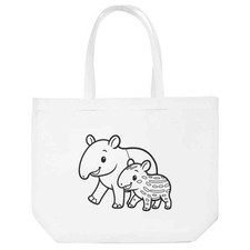 'Tapir Mother & Baby' Tote Shopping Bag For Life (BG00086469)