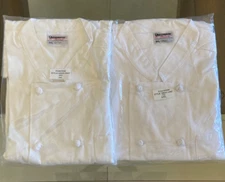 Men Women Unisex Chef's Coat Jacket Kitchen Work Cook Uniform Long Sleeve New 3X