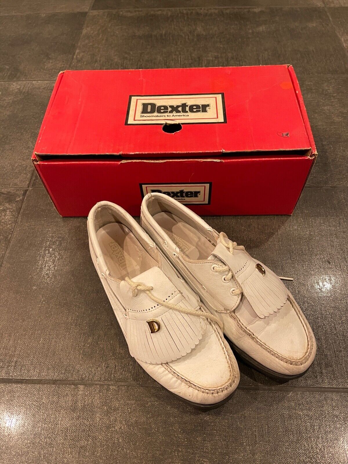Dexter Golf Shoes Vintage Kiltie White Leather Womens 9 M H9709 Made