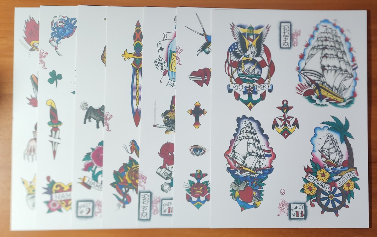 額縁 Old school tattoo FLASH graphic Old School Tattoo Flash 9x12
