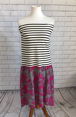 Erika Cavallini Silk Strapless Dress Floral Stretch Womens 40/ US Medium NEW NWT