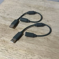 2x USB Breakaway Dongle Cable Cord Adapter For Xbox 360 PC Wired Controller