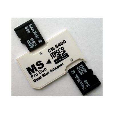 Dual Memory Card Adapter For Sony PSP 1000 2000 3000 Micro SD to